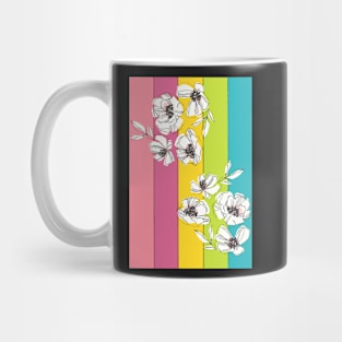 Tropical Stripes and Flowers Mug